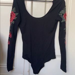 Black long sleeve bodysuit